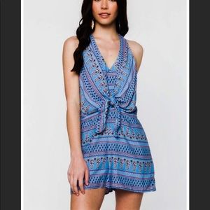 Evenly salty air blue floral romper